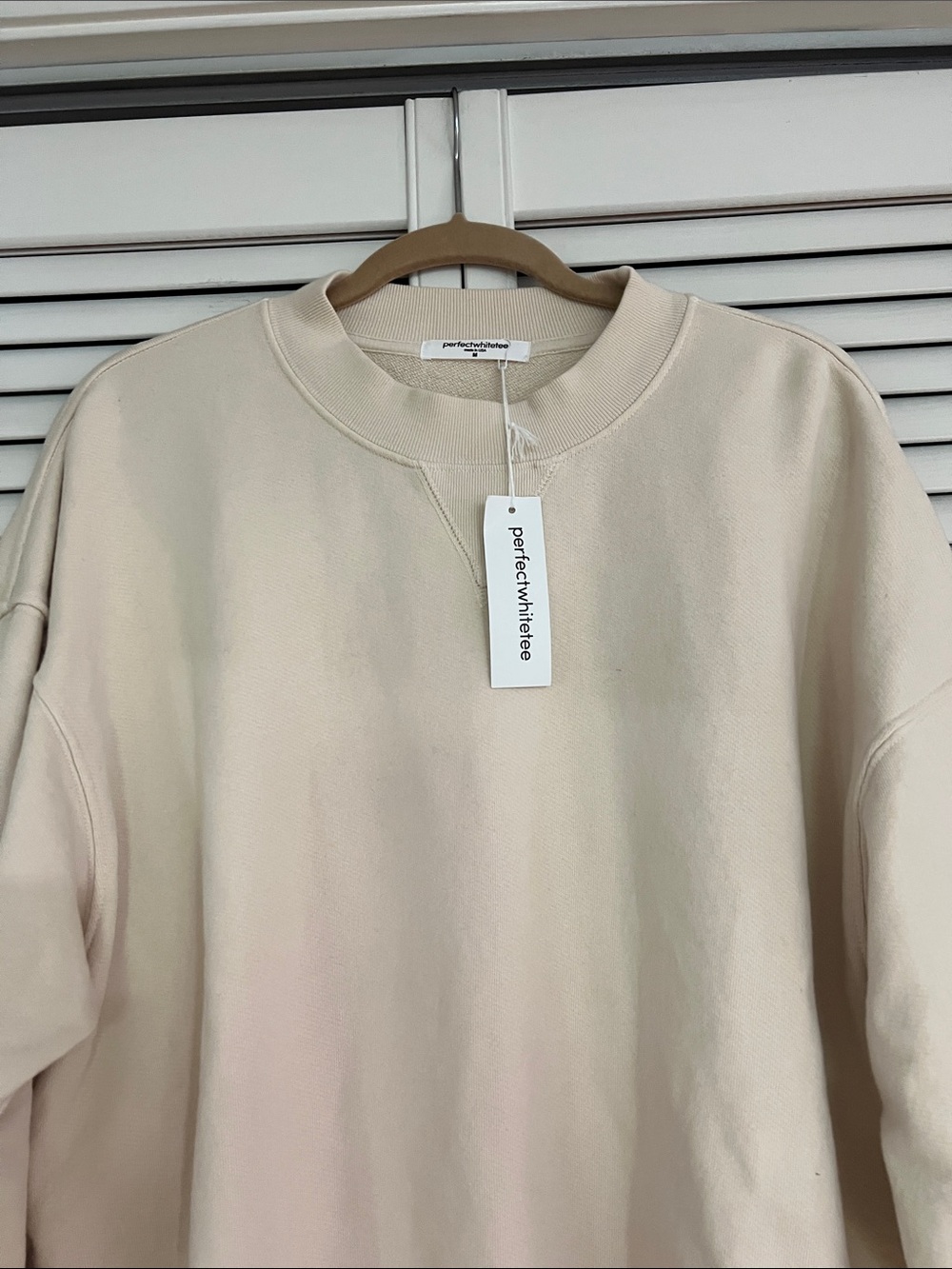 NWT Perfectwhitetee Sugar Blake French Terry Oversized Crew Medium - Picture 4 of 10